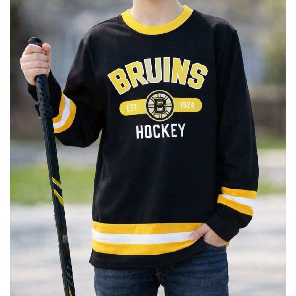 My NHL Boston Bruins Hockey Black Jersey youth kids Boys XL X-Large 16-18